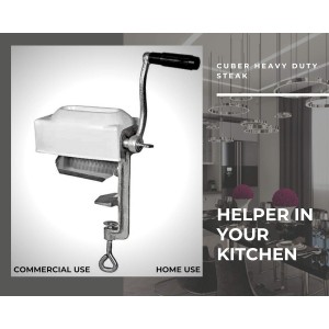 Commercial Meat Tenderizer Cuber – Heavy Duty Steak Flatten Tool Meat Grinder Attachment Clamp-on Rolling Cuber for Efficient Meat Tenderizing