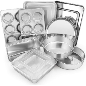 E-far 12-Piece Stainless Steel Bakeware ...