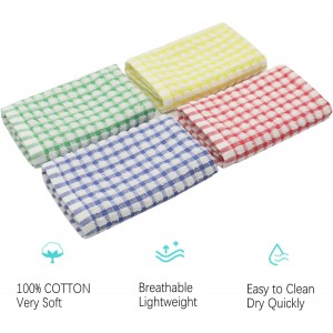 Cotton Cleaning Rags Terry Dish Cloths for Washing Dishes, Set of 8 Dish Rags for Cleaning, Light and Soft Dish Towels for Kitchen Drying Dishes, 11.8 Inch x 11.8 Inch (Mix Color)