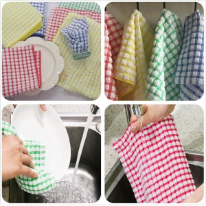 Cotton Cleaning Rags Terry Dish Cloths for Washing Dishes, Set of 8 Dish Rags for Cleaning, Light and Soft Dish Towels for Kitchen Drying Dishes, 11.8 Inch x 11.8 Inch (Mix Color)