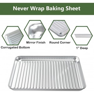 ROTTAY Baking Sheet with Rack Set (2 Pans + 2 Racks), Stainless Steel Cookie Sheet with Cooling Rack, Nonstick Baking Pan, Warp Resistant & Heavy Duty & Rust Free, Size 16 x 12 x 1 Inches