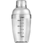 1Pc Plastic Cocktail Shaker with Scale and Strainer Top, Clear Plastic Cocktail Shaker Bottle Wine Mixer Bottle Cocktail Tea Measuring Jigger for Bar Party Home Use (350ml/12oz)