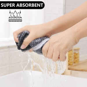 Homaxy 100% Cotton Waffle Weave Check Plaid Dish Cloths, 12 x 12 Inches, Super Soft and Absorbent Dish Towels Quick Drying Dish Rags, 6-Pack, White & Black