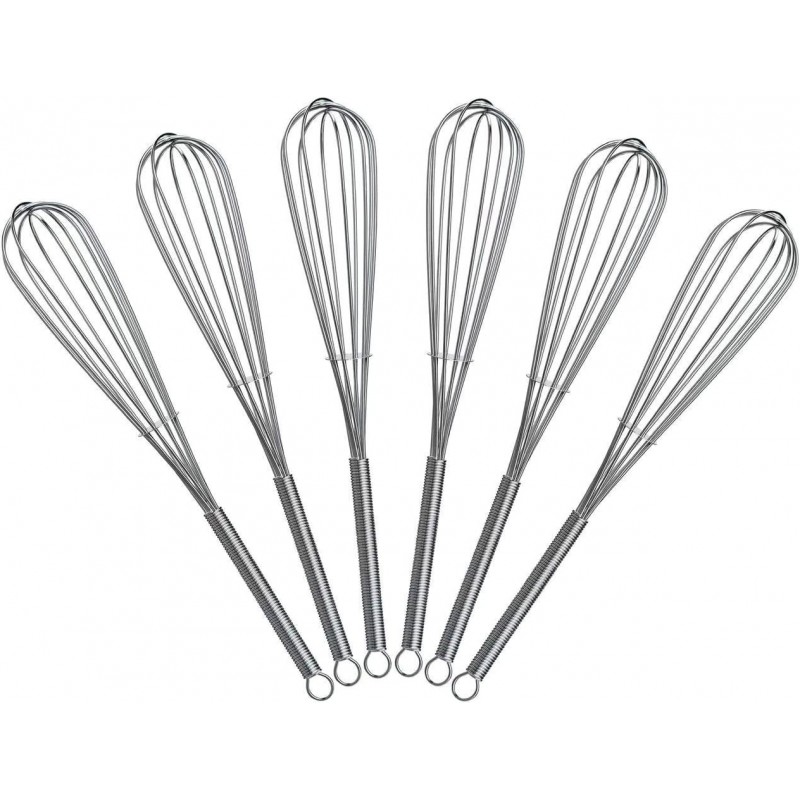 8 inch Mini Wire Whisk 6 Pack - Stainless Steel