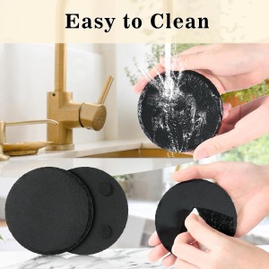 Slate Coasters with Holder, MAPRIAL 4 Inch Coaster Set of 12 Round Black Slate Stone DIY Coasters with Anti-Scratch Backing for Halloween Christmas, Bar, Kitchen, Home Decor, Gifts for Mom, Dad