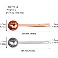 Coffee Scoops, 1 PC 15 ML (1 TPSP) 304 Stainless Steel Tablespoon Long Handle Measuring tablespoon Fits Container for Ground, Brewing, Milk Brewin (5.7inches)