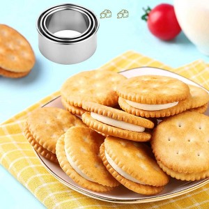 Cookie Cutters - Biscuit Cutters/Stainless Steel Dumpling Cutters/Cake Pastry Cutters/Cake Cookie Scone Cutters Molds stamps for Cooking Baking (3Pcs, Round Edge)