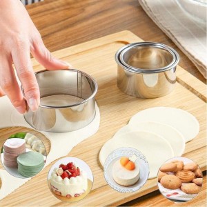 Cookie Cutters - Biscuit Cutters/Stainless Steel Dumpling Cutters/Cake Pastry Cutters/Cake Cookie Scone Cutters Molds stamps for Cooking Baking (3Pcs, Round Edge)