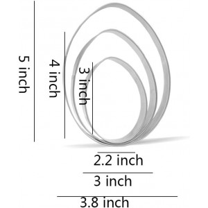 Large Egg Cookie Cutter Set - 5”,4”,3” - 3 Piece - Stainless Steel