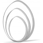 Large Egg Cookie Cutter Set - 5”,4”,3” - 3 Piece - Stainless Steel