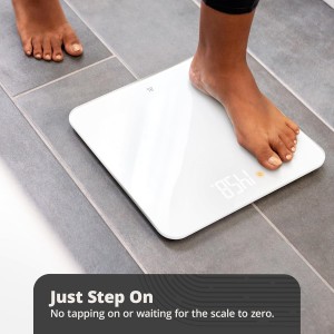 Greater Goods AccuCheck Digital Scale for Body Weight - Accurate Digital Bathroom Scale with High-Precision Sensors, Large Easy-to-Read Backlit Display, 400 lb Capacity, Auto Step-On (White)