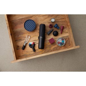 Rabbit Electric Corkscrew Wine Opener - Push Button Automatic Bottle Opener, Compact Design, Opens Bottles Quietly, Stores Vertically or Horizontally, Black