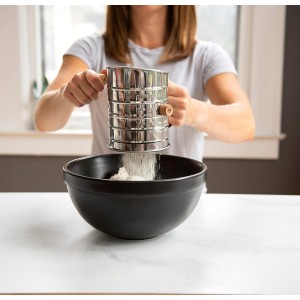 Nordic Ware Flour Sifter, 3-Cup Stainless Steel Flour Sifter, Rotary Design, Baking Accessories For Sifting Dry Ingredients & Powdered Sugar
