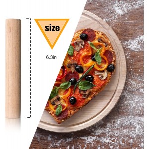 Patelai 3 Pieces Small Wooden Rolling Pin, Dumpling Dough Roller Wooden Mini Rolling Pins Kitchen Utensil Tool for Fondant, Pasta, Bread, Pastry, Cookies, Pizza, Pie, Cylinder Style, 6.3 Inch