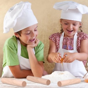 Patelai 3 Pieces Small Wooden Rolling Pin, Dumpling Dough Roller Wooden Mini Rolling Pins Kitchen Utensil Tool for Fondant, Pasta, Bread, Pastry, Cookies, Pizza, Pie, Cylinder Style, 6.3 Inch