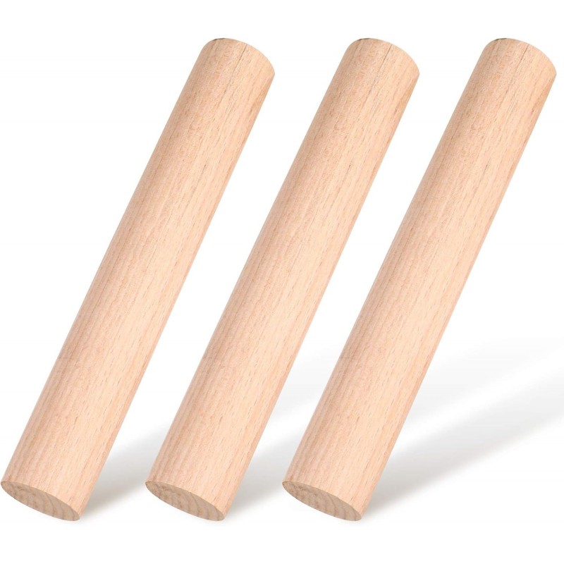 Patelai 3 Pieces Small Wooden Rolling Pin, Dumpling Dough Roller Wooden Mini Rolling Pins Kitchen Utensil Tool for Fondant, Pasta, Bread, Pastry, Cookies, Pizza, Pie, Cylinder Style, 6.3 Inch