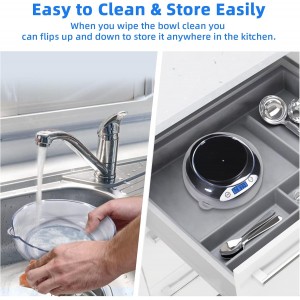 THINKSCALE Digital Kitchen Scale, Highly Accurate 5000g/11lb x 0.1oz, Food Scale for Cooking, Baking and Weight Loss, Kitchen Scale with Bowl 2 Modes and Tare Features, Back-lit LCD Display