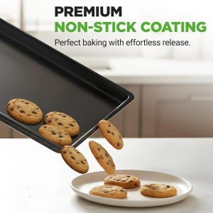 NutriChef 2-Piece XL Mega Cookie Sheet Baking Pans Set - 22