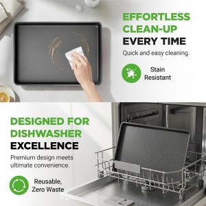 NutriChef 2-Piece XL Mega Cookie Sheet Baking Pans Set - 22