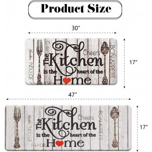 FRESHMINT Farmhouse Kitchen Mats Sets 2 Piece Cushioned Anti-Fatigue Comfort Mat for Home & Office Ergonomically Engineered Memory Foam Kitchen Rug Waterproof Non-Skid, 30