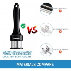 Meat Tenderizer Tool Stainless Steel Needle Ultra Sharp 24 Blades Tenderizer Tool for Tenderizing Beef Chicken Steak Veal Pork