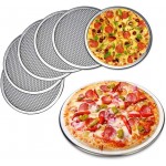 6 Packs Aluminum Alloy Pizza Pan with Holes, 12 Inch Commercial Grade Pizza / Baking Screen for Oven Round Pizza Crisper Tray Pizza Baking Tray for Home Restaurant, Seamless (12-Inch, Pack of 6)