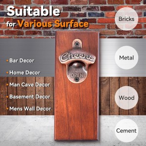 Gifts for Men Dad, Magnetic Beer Bottle Opener Wall Mounted with Auto Catch, Unique Beer Gifts for Men Him Boyfriend Grandpa Husband Uncle, Cool Gadgets for Birthday Housewarming Presents