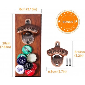 Gifts for Men Dad, Magnetic Beer Bottle Opener Wall Mounted with Auto Catch, Unique Beer Gifts for Men Him Boyfriend Grandpa Husband Uncle, Cool Gadgets for Birthday Housewarming Presents