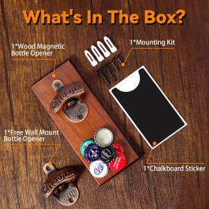 Gifts for Men Dad, Magnetic Beer Bottle Opener Wall Mounted with Auto Catch, Unique Beer Gifts for Men Him Boyfriend Grandpa Husband Uncle, Cool Gadgets for Birthday Housewarming Presents