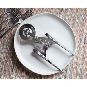 Star Trek Discovery Crossfield Starship Metal Pizza Cutter Wheel | Premium Houseware, Stainless Steel Kitchen Utensil | Easy To Cut And Clean | 9 Inches Long