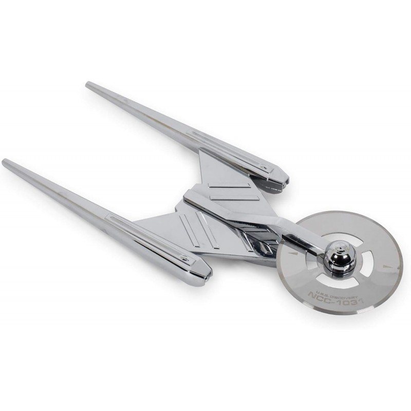 Star Trek Discovery Crossfield Starship Metal Pizza Cutter Wheel | Premium Houseware, Stainless Steel Kitchen Utensil | Easy To Cut And Clean | 9 Inches Long