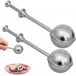 2 Pcs Bakers Dusting Wand for Sugar Flour and Spices, Stainless Steel Flour Duster for Baking, Powdered Sugar Shaker Duster Sifter, Spring-operated Handle for One-handed Operation