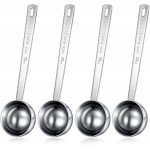 Geiserailie 4 Pcs 2 Tablespoon Scoops with Long Handle, 30 ml Stainless Steel Measuring Spoon for Coffee Milk Fruit Powder, Loose Tea Dry, Spice Jar, Cooking Baking, and Other Dry Goods