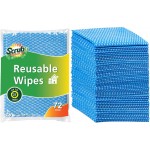 SCRUBIT Reusable Cleaning Wipes, Handy Wipes for Kitchen and Office - Dish Cloths for Washing Dishes - Multi Purpose Disposable Cleaning Towels (12 x 20 in) 72 Pack (Blue)