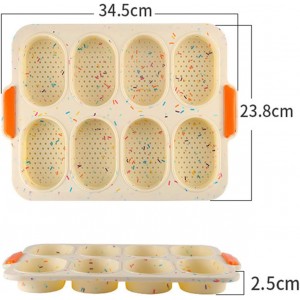 French Bread Tray for Baking, Non-Stick Baguette Mold, Mini Cake Pan, Baguette Loaf Pan for DIY Breadsticks, Brownies, Bread Rolls with Crispy Crusts, Grey