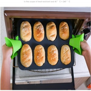 French Bread Tray for Baking, Non-Stick Baguette Mold, Mini Cake Pan, Baguette Loaf Pan for DIY Breadsticks, Brownies, Bread Rolls with Crispy Crusts, Grey