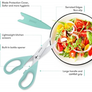iBayam All Purpose Kitchen Shears Heavy Duty - Stainless Steel Kitchen Shears With Protective Sheath, Soft Grip Handle, Food & Meat Scissors, Home, Kitchen, Dining Utility Gadgets/Essentials/Utensils