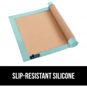 GORILLA GRIP Food Grade Reusable Nonstick Silicone Baking Mat, 16.5x11.87, Half Sheet 2PK, Oven Safe Cookie Sheet Liners, Up to 500 Degrees, No Mess Easy Clean Pastry Mats, Kitchen Essentials, Mint