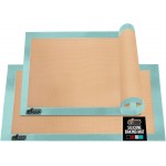 GORILLA GRIP Food Grade Reusable Nonstick Silicone Baking Mat, 16.5x11.87, Half Sheet 2PK, Oven Safe Cookie Sheet Liners, Up to 500 Degrees, No Mess Easy Clean Pastry Mats, Kitchen Essentials, Mint