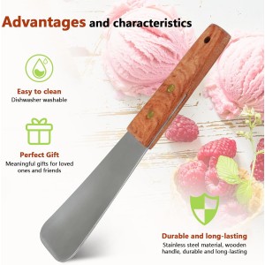 Ice Cream Spade,Stainless Steel Ice Cream Shovel with Wooden Handle…