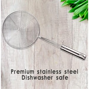 Versatile Stainless Steel Spider Strainer/Skimmer/Ladle for Cooking and Frying, Chirano Kitchen Gadgets Wire Strainer Pasta Strainer Spoon (6 Inch)