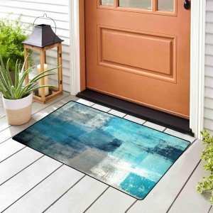Kitchen Mats for Floor,TOMWISH Turquoise Kitchen Rug Grey Abstract Area Rug Art Painting 17
