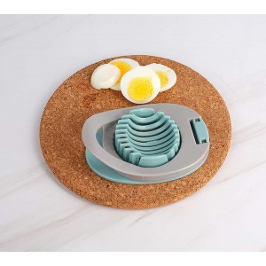 Egg Slicer for Hard Boiled Eggs Cutter with Stainless Steel Wire Dishwasher Safe (Green)