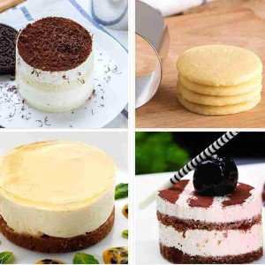 5Pcs Round Cake Rings Mold, 2-Inch Mini Cake & Pastry Ring, Stainless Steel Mousse Dessert Rings Set Cake Cookie Biscuit Cutter Muffin Baking Molds