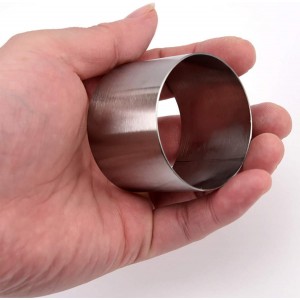 5Pcs Round Cake Rings Mold, 2-Inch Mini Cake & Pastry Ring, Stainless Steel Mousse Dessert Rings Set Cake Cookie Biscuit Cutter Muffin Baking Molds
