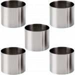 5Pcs Round Cake Rings Mold, 2-Inch Mini Cake & Pastry Ring, Stainless Steel Mousse Dessert Rings Set Cake Cookie Biscuit Cutter Muffin Baking Molds