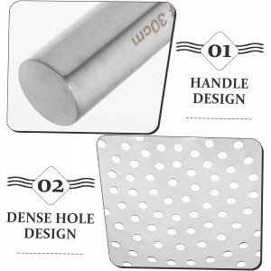 Cabilock Thickened Stainless Steel Frying Skimmer Strainer Large 20 Inch Round Oil Filter Ladle for Cooking and Pasta Frying Heavy-Duty Kitchen Strainer with Handle