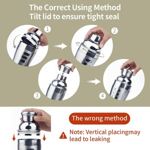 Cocktail Shaker Martini Shaker Set with Recipe, 24 oz Martini Shaker Drink Shaker Drink Mixer Stainless Steel Cocktail Shaker Set Bartender Kit