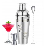 Cocktail Shaker Martini Shaker Set with Recipe, 24 oz Martini Shaker Drink Shaker Drink Mixer Stainless Steel Cocktail Shaker Set Bartender Kit