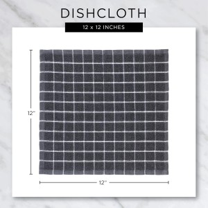 DII Basic Terry Collection Solid Windowpane Dishcloth Set, 12x12, Spice, 6 Piece
